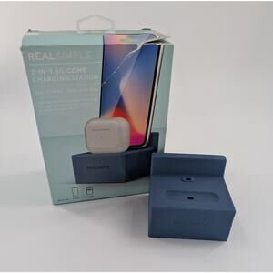 Real Simple Silicone Charging Station Blue